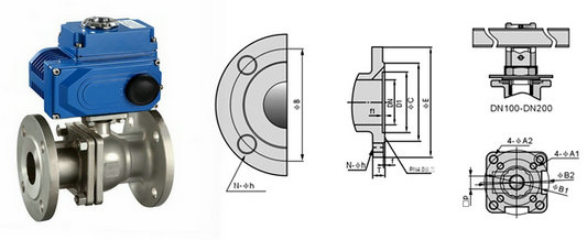 電動法蘭球閥結(jié)構(gòu)圖