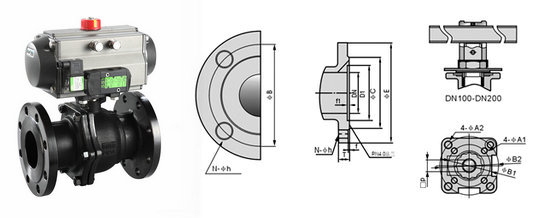 氣動鑄鋼球閥結(jié)構(gòu)圖